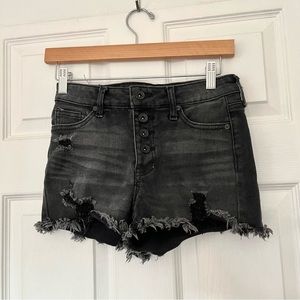 Kendall & Kylie women's black jean shorts raw hem Size XS
